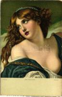 Der Kummer / The sorrow, art postcard, Stengel & Co. No. 29930, litho, s: Jean Baptiste Greuze