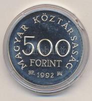 1992. 500Ft Ag "Károly Róbert" T:PP ujjlenyomat, felületi karc