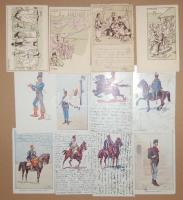 12 Garay szignós katonai és folklor lap / 12 Military and Folklore signed Garay