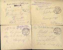 1914-1944 82 db tábori posta küldemény közte 3 nyirfakéreg lap / 82 field post letters, postcards, including 3 cards made of birchbark
