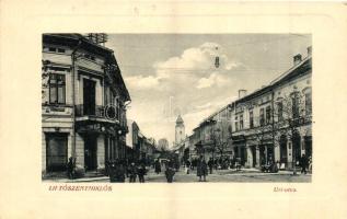 Liptószentmiklós, Liptovsky Mikulas; Úri utca, Lerchenfeld üzlete, W. L. Bp. 2514., Tarján Vilmos rajztanár pecsétjével / street, shop