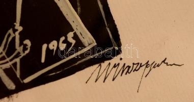 Olvashatatlan jelzéssel: Angyal. Vegyes technika, papír, üvegezett keretben, 17×7 cm