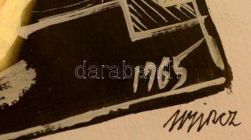 Olvashatatlan jelzéssel: Szerenád. Vegyes technika, papír, üvegezett keretben, 15×10 cm