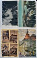 96 db régi képeslap berakóban; főleg üdvözlőlapok, színészek vegyes minőségben / collection of 96 pr...