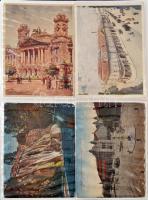 96 db régi képeslap berakóban; főleg üdvözlőlapok, színészek vegyes minőségben / collection of 96 pr...