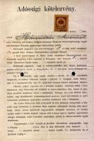 1892-1927 5 db adóslevél + 1 db házassági szerződés, mind okmánybélyegekkel