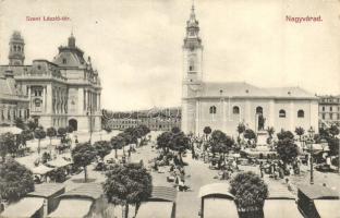 Nagyvárad, Oradea; Szent László tér, piac / square, market