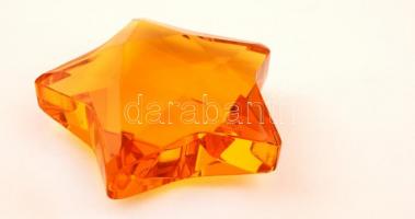 Rosenthal színezett üveg csillag, saját dobozában, 9×9×3,5 cm