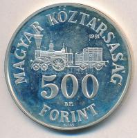 1991. 500Ft Ag "Széchenyi István" dísztokban tanúsítvánnyal T:PP ujjlenyomat, felületi kar...