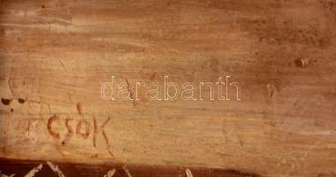 Csók jelzéssel: Virágcsendélet, Olaj, vászon, keretben, 50×40 cm