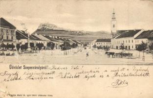 Szepesváralja, Spisské Podhradie; Fő tér, vár / main square, castle (EK)