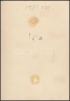 1931. augusztus, Kinszki Imre (1901-1945): Portré, a szerző által feliratozott vintage fotó hagyaték...