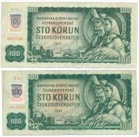 Szlovákia 1993. (1961) 100K (3x) + 1993. (1987) 50K + 1993. (1988) 20K mindegyik eredetileg Csehszlo...