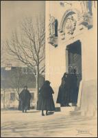 cca 1930 Kerny István (1879-1963): Zsámbék, pecséttel jelzett, feliratozott vintage fotóművészeti alkotás, 22x16 cm