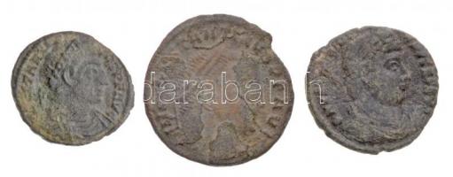 3db klf római rézpénz, közte Siscia / I. Constantinus 313-315. Follis Cu (3,45g) T:2-,3 sérült patina 3pcs of diff Roman copper coins, including Siscia / Constantine I 313-315. Follis Cu &quot;IMP CONSTANTINVS P F AVG / IOVI CON-SERVATORI - B - SIS&quot; (3,45g) C:VF,F damaged patina