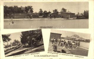 Kakasszékfürdő, strand, tó, parti sétány, hidegfürdő és szanatórium (ázott sarok / wet corner)