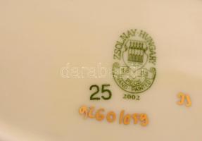 Zsolnay búzavirág mintás ajándék csomag (ékszertartó, váza, kis tálka) kézzel festett, jelzett, hibá...