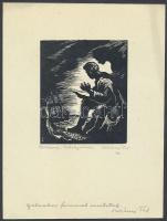 Varsányi Pál (1902-1990): Ex libris Galmbos. Fametszet, papír, jelzett, 7×6 cm