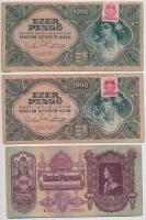 1930. 100P (2x) + 1945. 1000P (2x) + 1944. 1P (2x) "A Vörös Hadsereg Parancsnoksága" T:III...