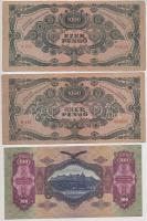 1930. 100P (2x) + 1945. 1000P (2x) + 1944. 1P (2x) "A Vörös Hadsereg Parancsnoksága" T:III...