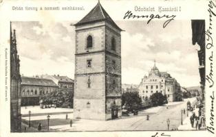 Kassa, Kosice; Orbány torony, Nemzeti színház. Kiadja Nyulászi Béla / tower, theatre (EK)