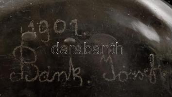 Régi laposüveg "1901 Bánk József" felirattal, kis sérüléssel, m: 17 cm