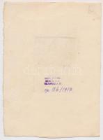 Karl Michel (1885-1966): Viel Glück 1917. Rézkarc, papír, jelzés nélkül, 7×5,5 cm