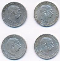 Ausztria 1913-1916. 1K Ag &quot;Ferenc József&quot; (4xklf) T:2 Austria 1913-1916. 1 Corona Ag &quot;Franz Joseph&quot; (4xdiff) C:XF Krause KM#2820