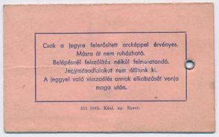 1943 Fényképes belépőjegy a Margit-szigetre