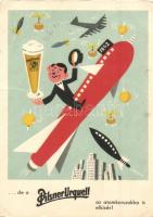 Pilsner Urquell az atomkorszakba is elkísér, sör reklámlap / Pilsner Urquell beer advertisement (EK)