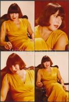 cca 1974 Schütz Ila színésznőről készült fotósorozat, 11 db vintage fotó, 13x9 cm és 15x10 cm