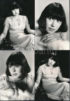 cca 1974 Schütz Ila színésznőről készült fotósorozat, 11 db vintage fotó, 13x9 cm és 15x10 cm