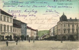 Besztercebánya, Banska Bystrica; Kossuth Lajos utca, Móry János és Holesch Árpád üzlete / street, shops (EK)