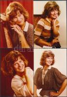 cca 1974 Sulyovszky Szilvia színésznőről készült fotósorozat, 10 db vintage fotó, 13x9 cm