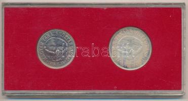 1969. 50Ft Ag + 100Ft Ag "Tanácsköztársaság" pár, eredeti piros MNB tokban T:BU
