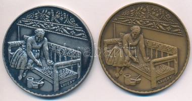 Csúcs Viktória (1934-) DN "Kalocsa" Br emlékérem (60mm) + DN "Kalocsa" ezüstözöt...