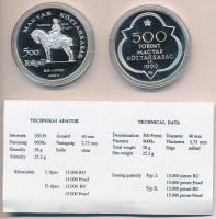 1990. 500Ft Ag (2xklf) "Mátyás király / Beatrix", "Mátyás király / Buda" dísztok...
