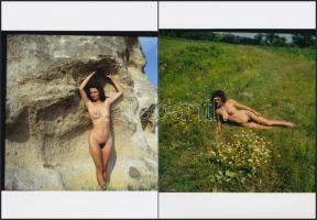 cca 1985 Napimádó szépségek, 5 db finoman erotikus fénykép, korabeli negatívokról készült mai nagyít...