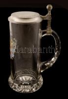 Ón fedeles söröskorsó, jelzett, német nyelvű felirattal, Nürnberg város címerével, m: 20 cm. /