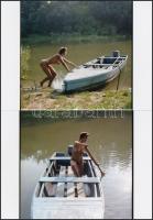 cca 1979 Csónakos kalandok, 7 db finoman erotikus fénykép, korabeli negatívokról készült mai nagyítá...