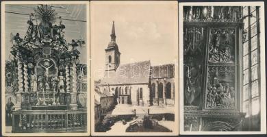 4 db RÉGI felvidéki városképes lap, vegyes minőség; Késmárk, Lőcse, Pozsony / 4 old Upper Hungarian town-view postcards, mixed quality