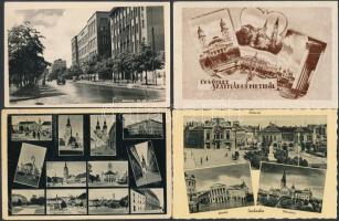 7 db RÉGI történelmi magyar városképes lap, vegyes minőség / 7 old historical Hungarian town-view postcards; mixed quality