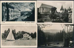11 db RÉGI történelmi magyar városképes lap, vegyes minőség / 11 old historical Hungarian town-view postcards; mixed quality