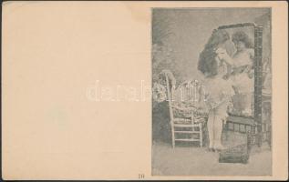 9 db RÉGI finoman erotikus képeslap, vegyes minőség / 9 old gently erotic postcards, mixed quality