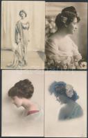 6 db RÉGI hölgyek képeslap, vegyes minőség / 6 old ladies postcards, mixed quality