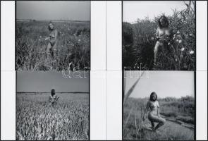 cca 1984 Az Agárd hajó legénysége szárazon és vízen, 11 db finoman erotikus fénykép, korabeli negatí...