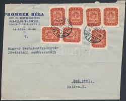 Inflation cover, (20. díjszabás) Helyi levél Milpengős 2x1000mP + 5x2000md P bérmentesítéssel (szétnyitott boríték)