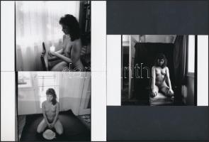 cca 1982 Gyertyás történet, 9 db finoman erotikus fénykép, korabeli negatívokról készült mai nagyítá...