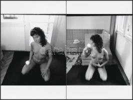 cca 1982 Gyertyás történet, 9 db finoman erotikus fénykép, korabeli negatívokról készült mai nagyítá...