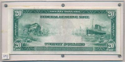 Amerikai Egyesült Államok 1921-1928. (1914) 20$ "Cleveland" kék pecsét, "D" soro...